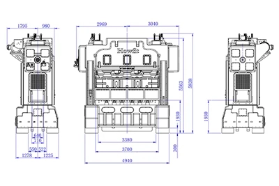 Двухстоечный пресс с 4 направляющими колоннами (550 т), DDH-550ZW-4200